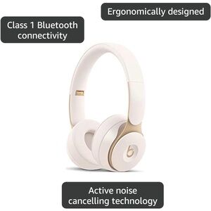 Beats Solo Pro Wireless NC On-Ear Headphones - More Matte Collection Ivory